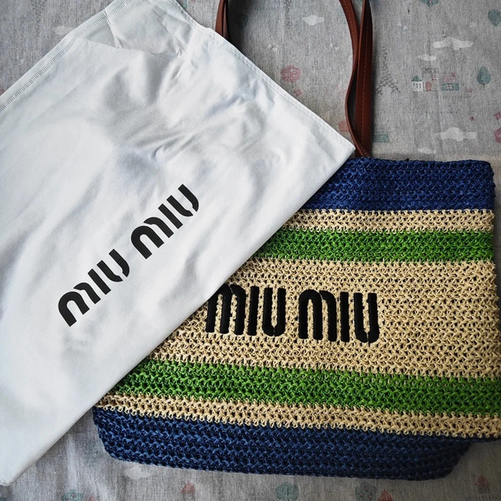 Miu Miu Embroidered Letter Logo Tote Bag - Picture 3 of 9